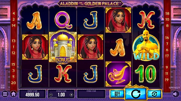 Online automat Aladdin and the Golden Palace od Synot Games