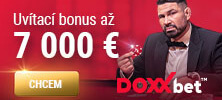 Online kasíno DOXXbet - 7 000 EUR bonus a 250 zatočení zdarma