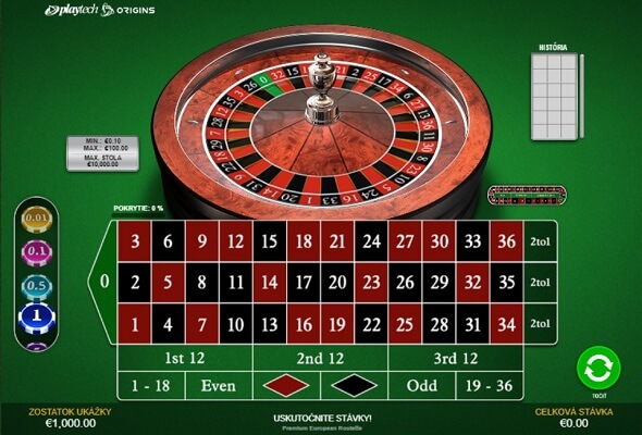 Premium European Roulette v DOXXbet Casino