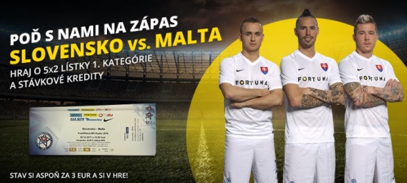 Fortuna: súťaž o lístky na kvalifikáciu MS vo futbale 2018: Slovensko vs. Malta