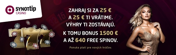 Vstupný bonus online kasína Synot Tip