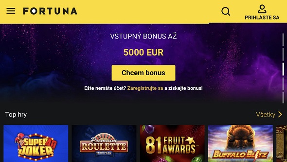 Fortuna Casino - Responzívny web