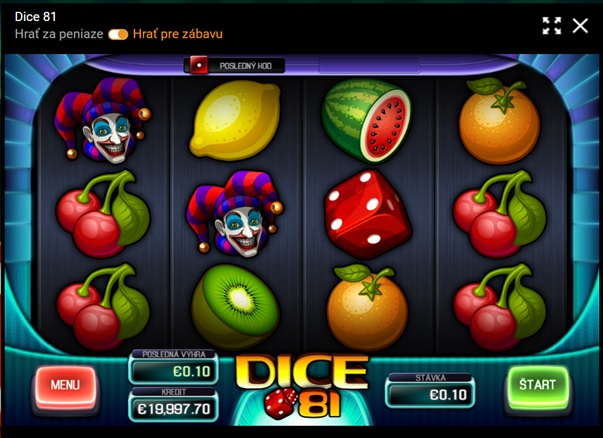 Online automat Dice 81 od Apollo Games