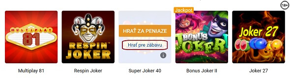 Hraj Tipsport online casino hry zadarmo