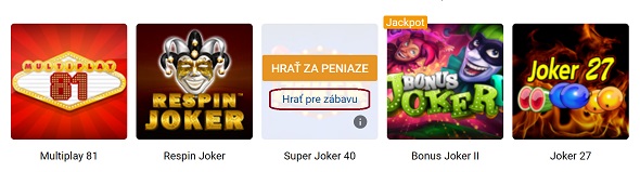Tipsport hracie automaty zadarmo