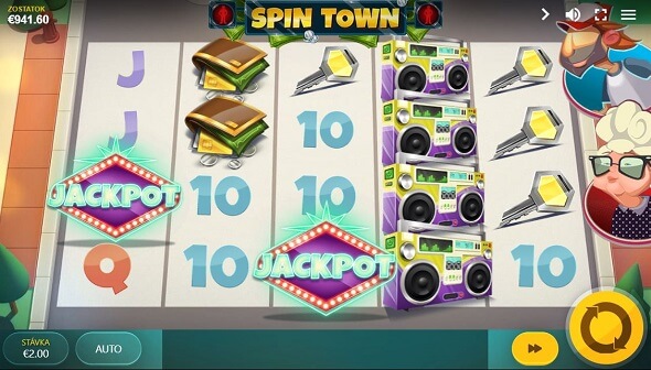 Recenzia automatu Spin Town - symbol Jackpot