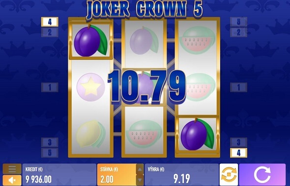 Joker Crown 5 - výhra