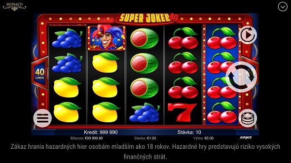 Monacobet Casino hra na mobile