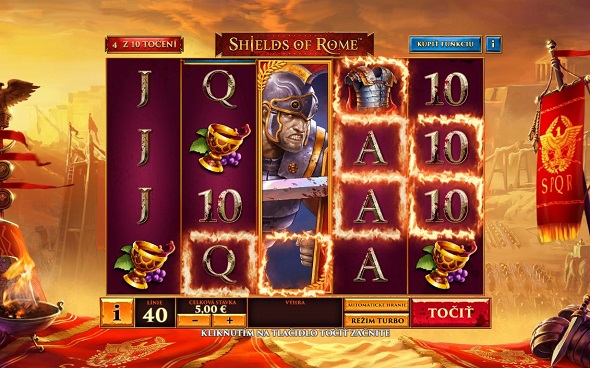 Online automat Shields of Rome od Playtechu