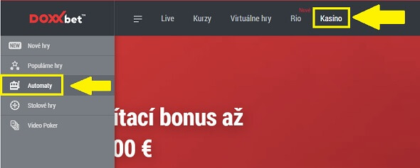 Automaty v online kasíne Doxxbet