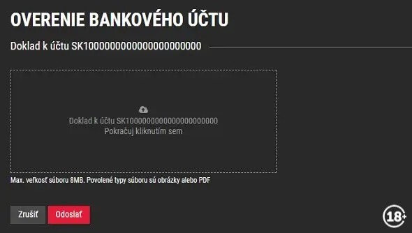 Overenie bankového účtu SynotTip