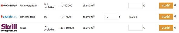 Vklad cez Paysafecard v Tipsporte