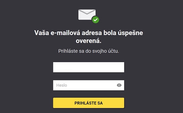 Overenie e-mailu vo Fortune
