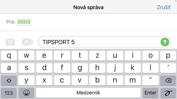 SMS vklad v Tipsporte s QR kódom
