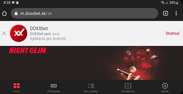 Doxxbet Android app - Stiahnutie
