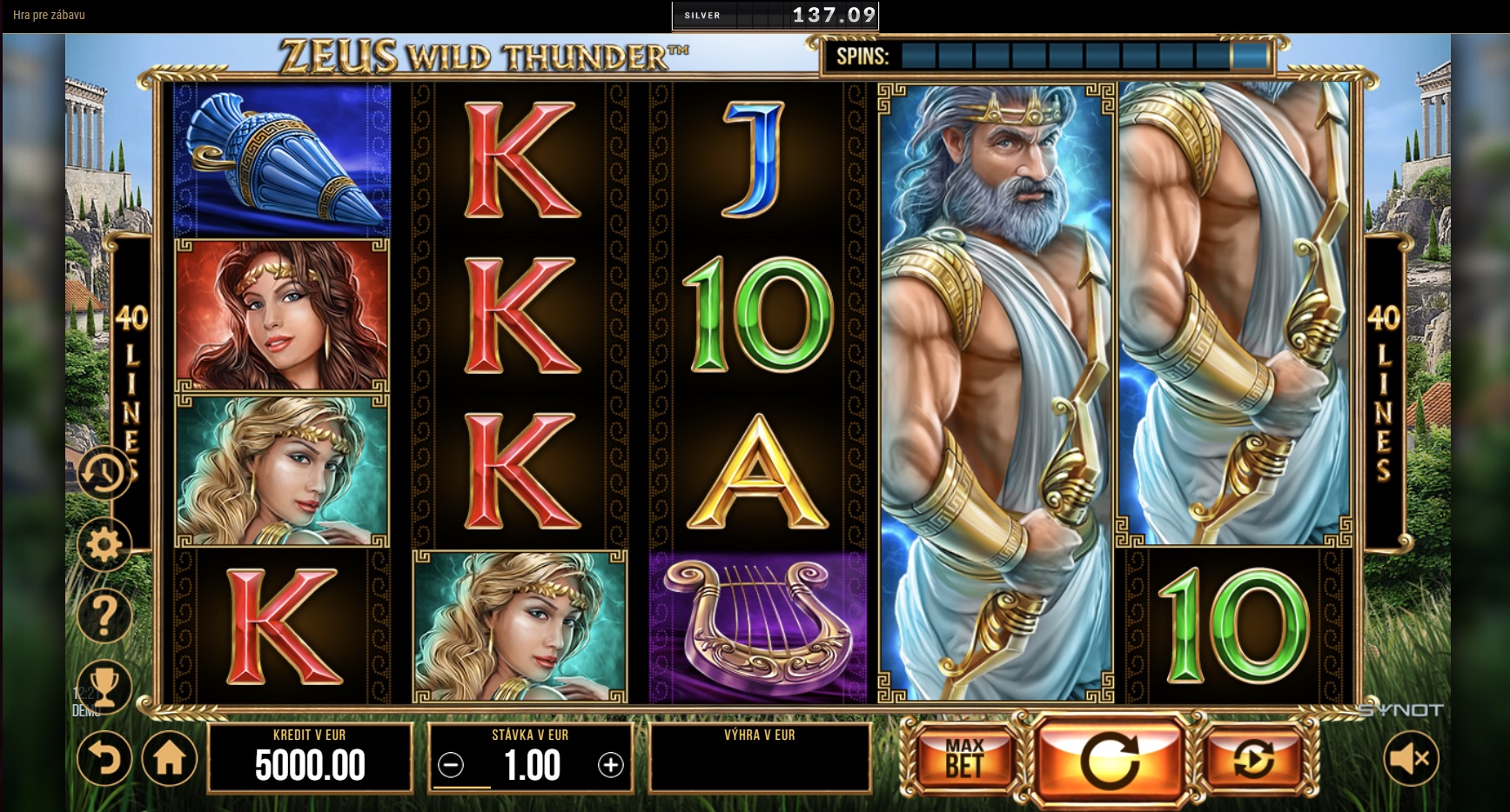 Zeus: Wild Thunder v Synottip casino