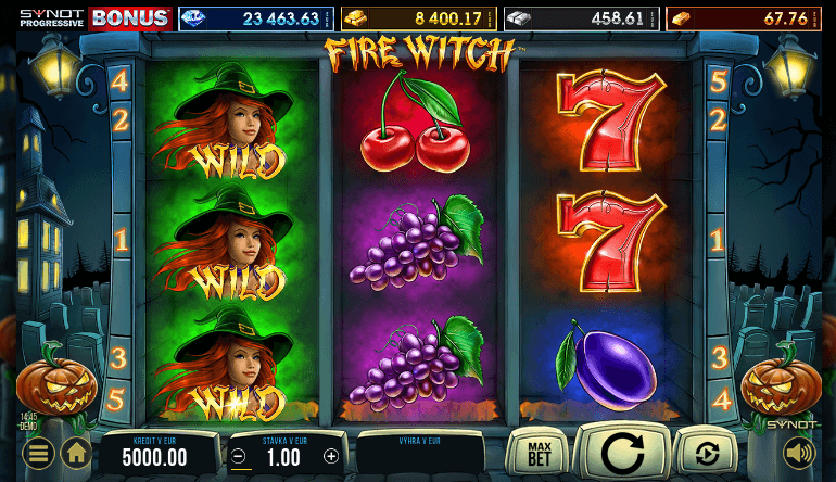 Tipsport jackpot automat Synot Games Fire Witch