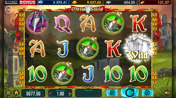 Tipsport casino Mirror Shield automat od Synot Games