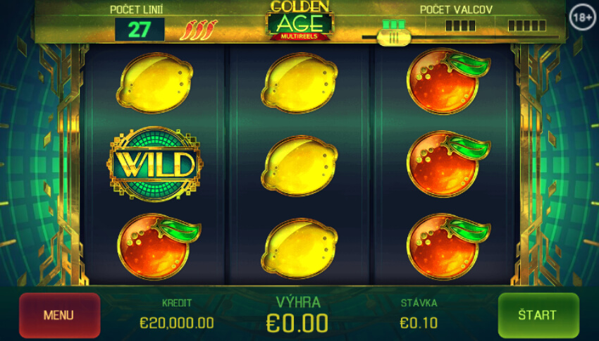 Betor online casino nový automat Golden Age Multireels