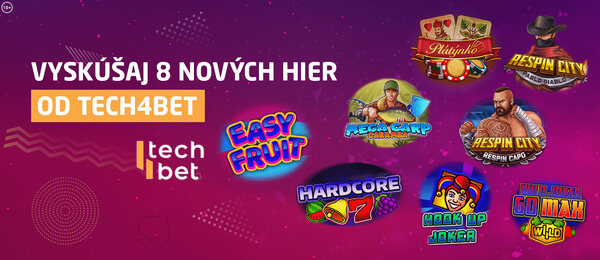 Nové hry od TECH4BET v online kasíne Synot Tip