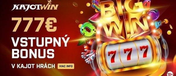 Kajotwin vstupný bonus 777€ + 33 free spins