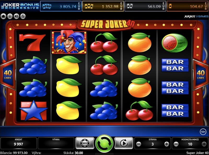 Super Joker 40 v Kajot Win online casino