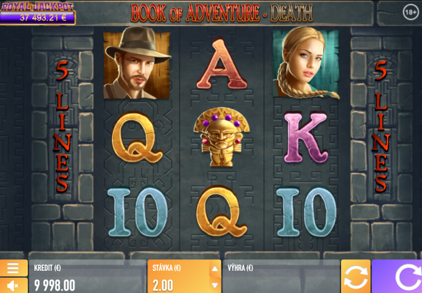 Tipsport online casino – automat Book of Adventure – Death