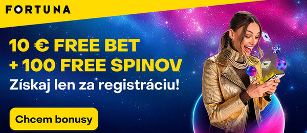 Fortuna 100 free spinov bez vkladu za registráciu a 10 eur 