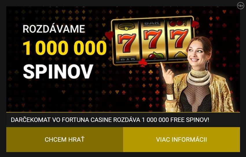 Darčekomat vo Fortune s 1 000 000 free spinmi