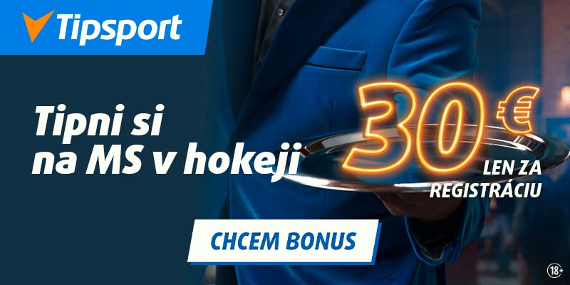 Tipsport bonus 30 eur počas MS v hokeji
